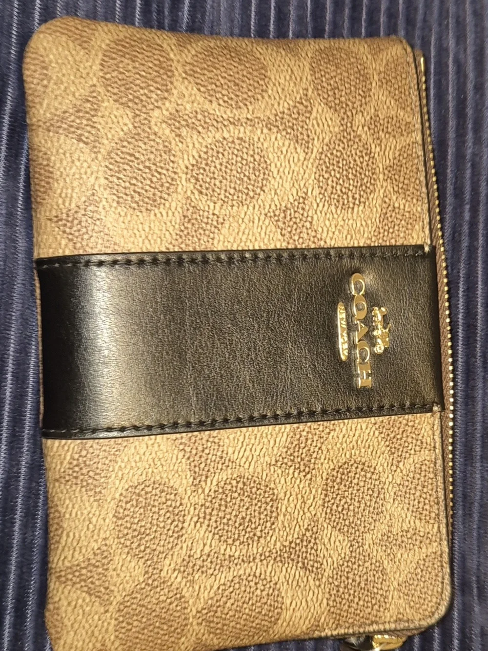 Coach Signature Canvas Wristlet in Brown